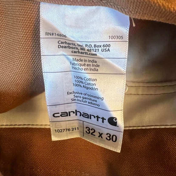 Carhartt NWT R01-M Relaxed Fit Duck Bib Overalls Brown
Mens 32x30 - Picture 8 of 12